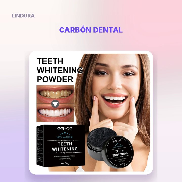 Polvo de carbón blanqueador de dientes